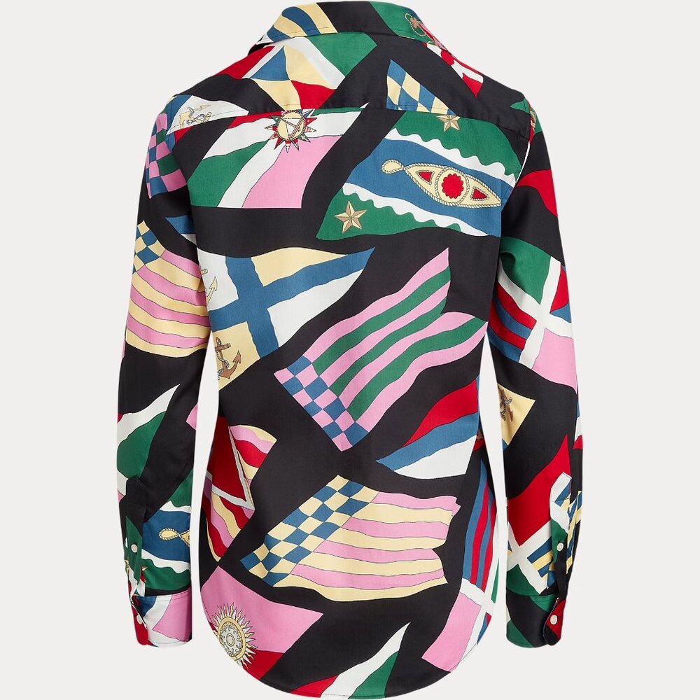 NWT Lauren Ralph Lauren Women's Print Cotton Sateen Shirt Small S - Picture 2 of 7